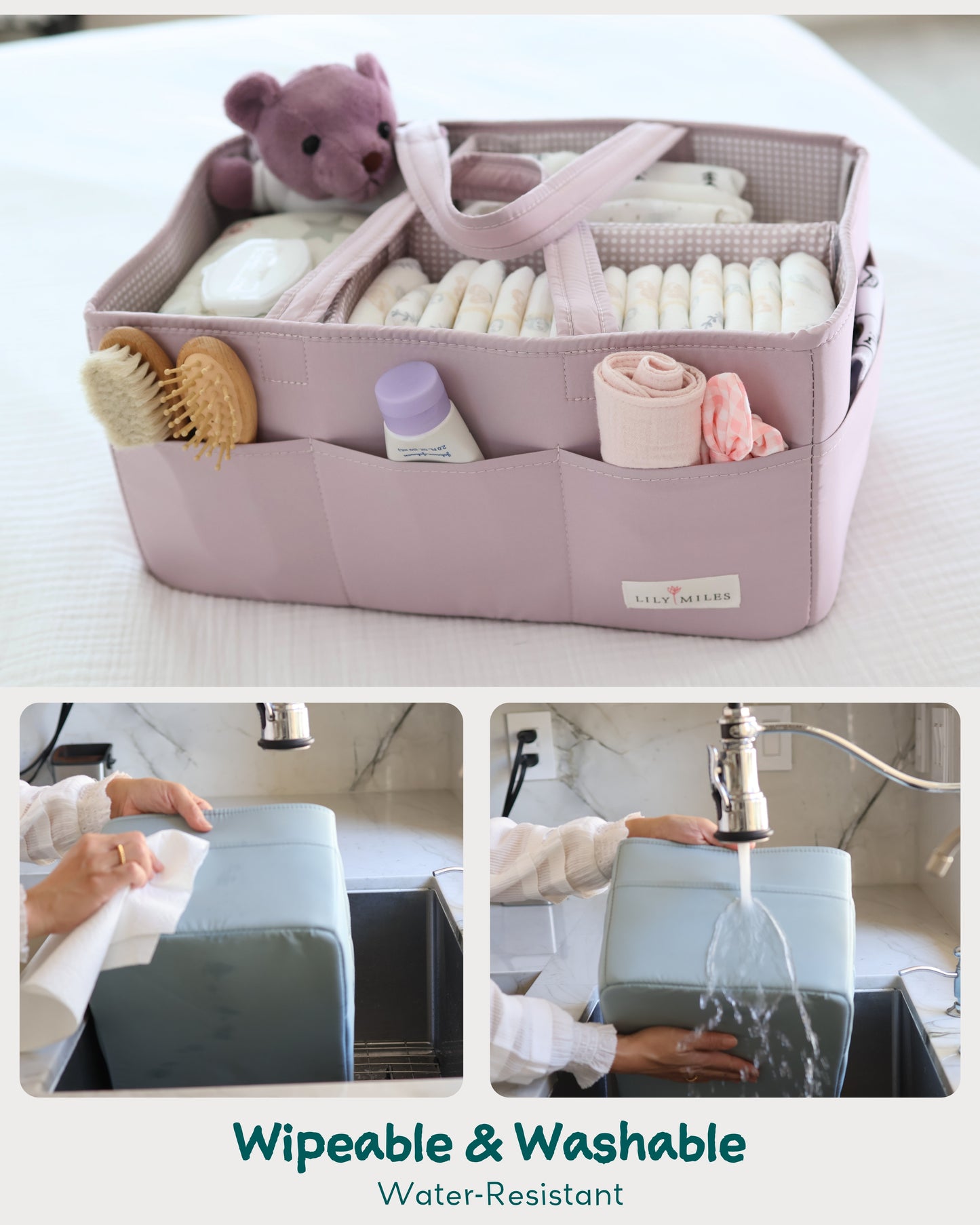 Baby Diaper Caddy Organizer - Rosy Lilac