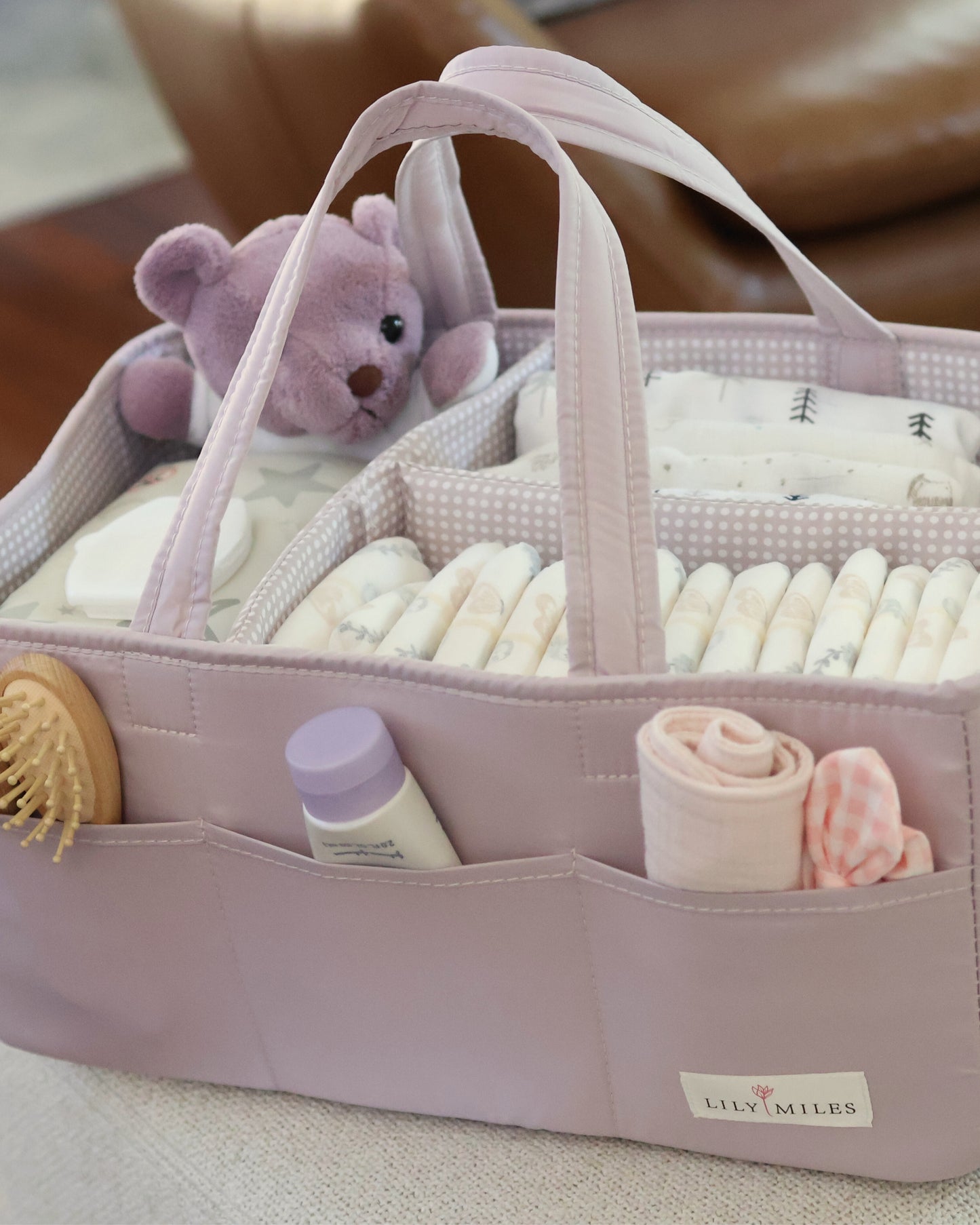 Baby Diaper Caddy Organizer - Rosy Lilac