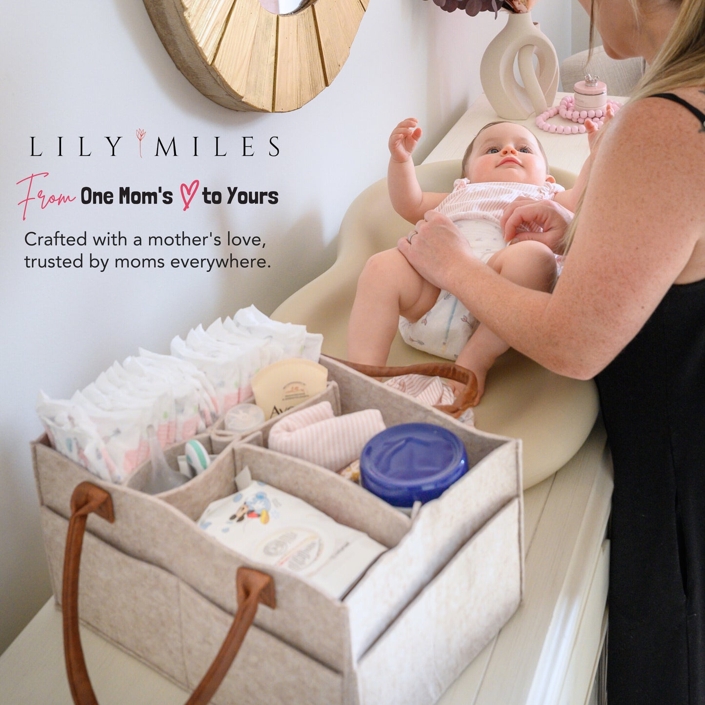 Felt Diaper Caddy Organizer