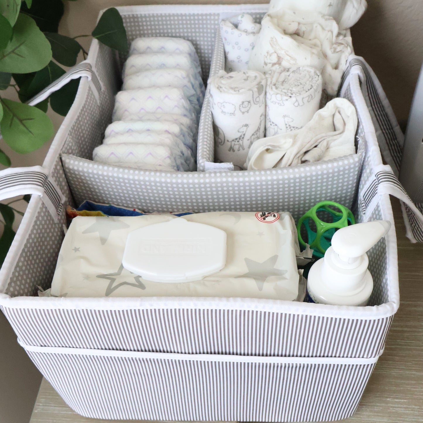 Extra Large Diaper Caddy - Gray/Gray