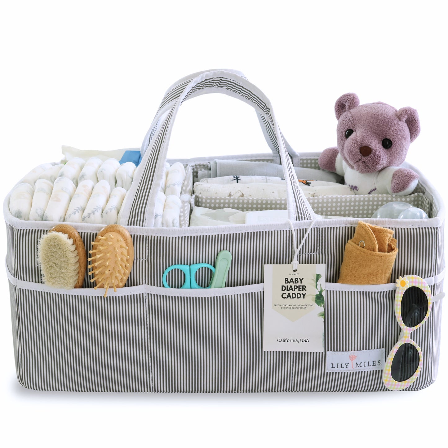 Extra Large Diaper Caddy - Gray/Gray