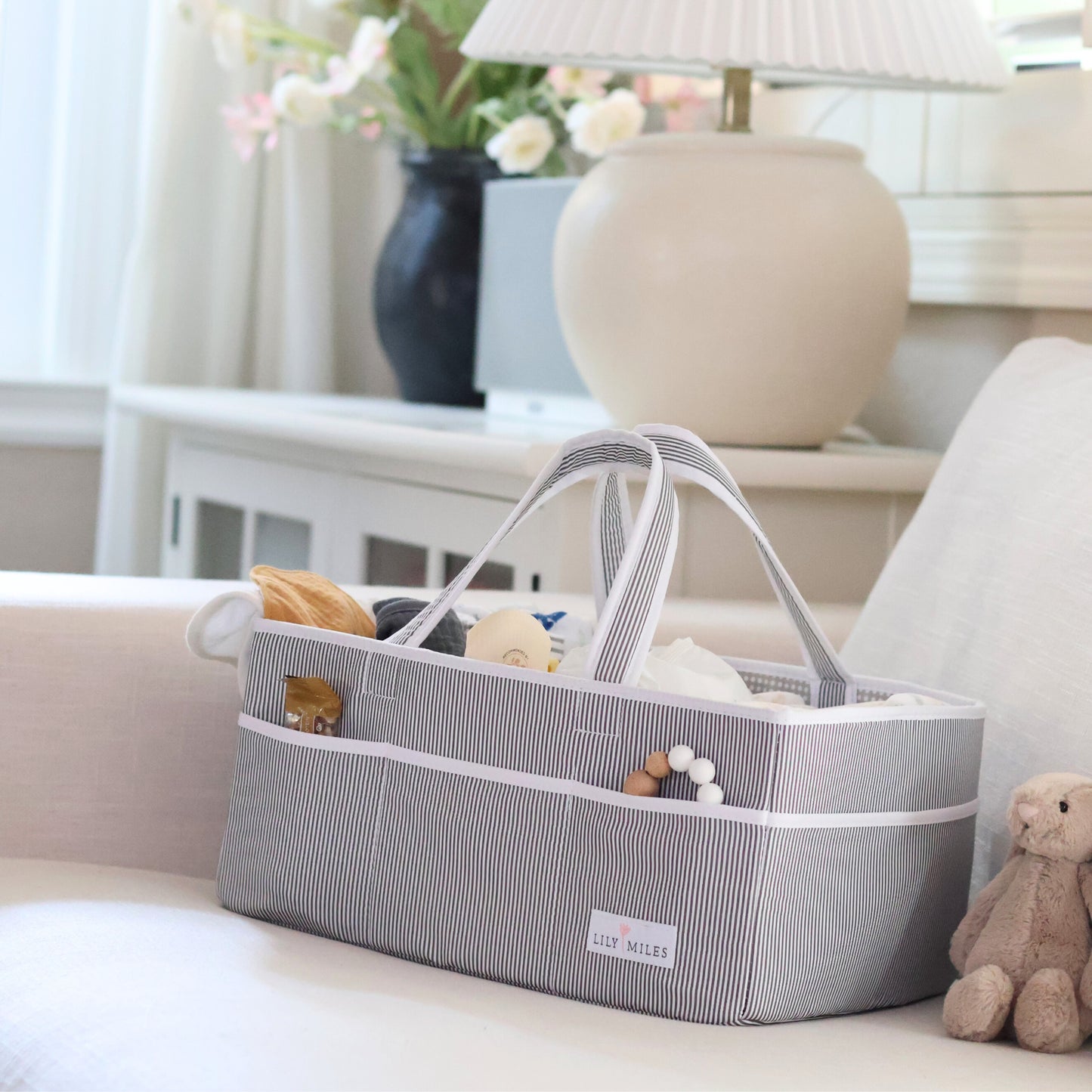 Extra Large Diaper Caddy - Gray/Gray