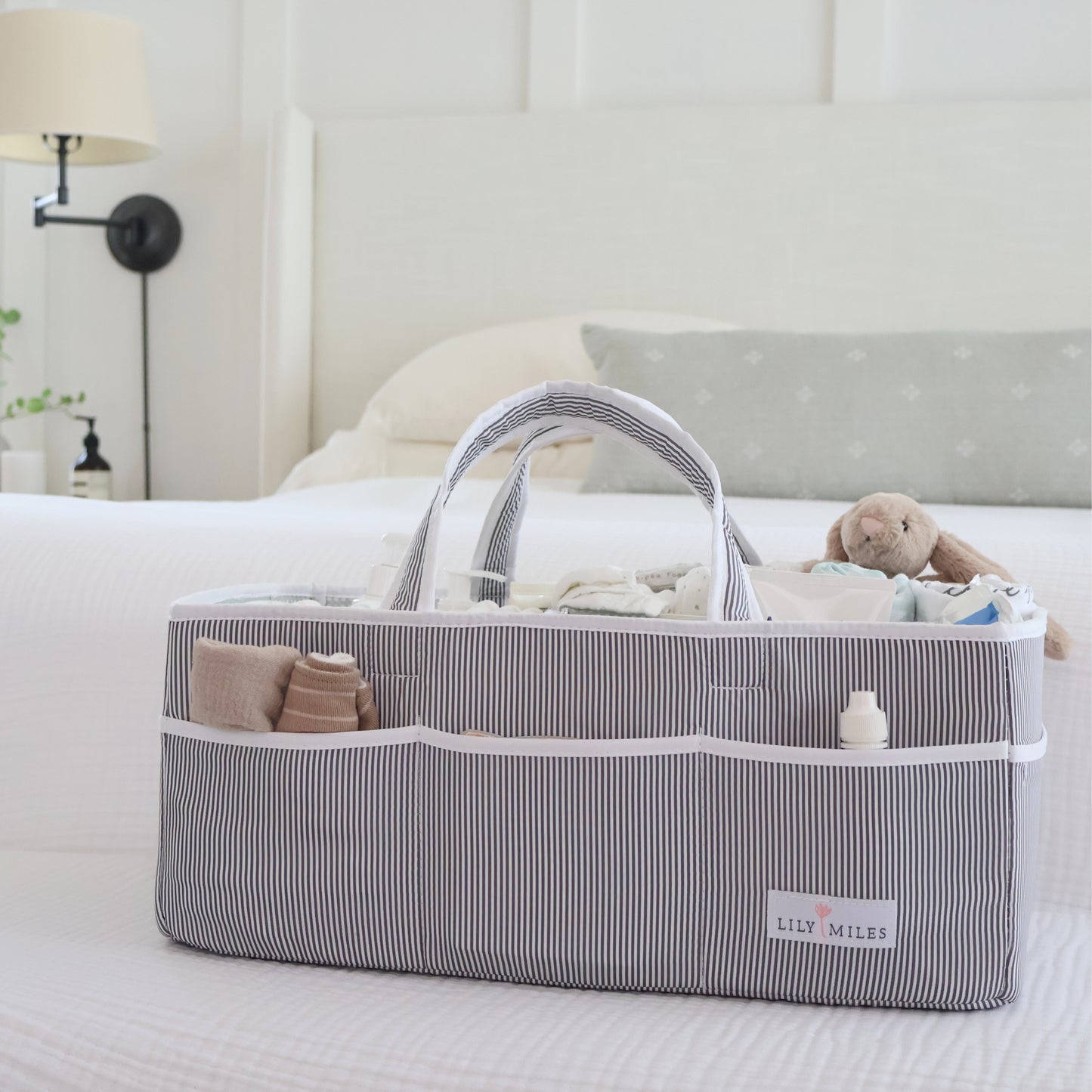 Extra Large Diaper Caddy - Gray/Gray