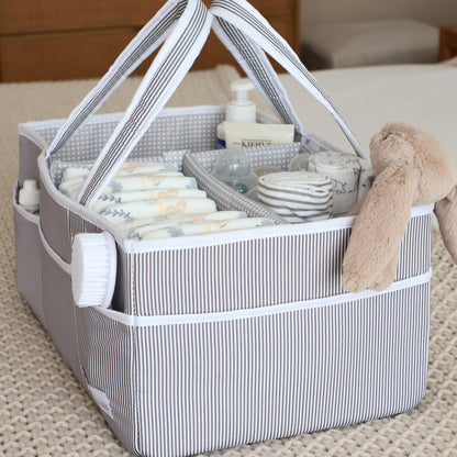 Baby Diaper Caddy Organizer - Gray