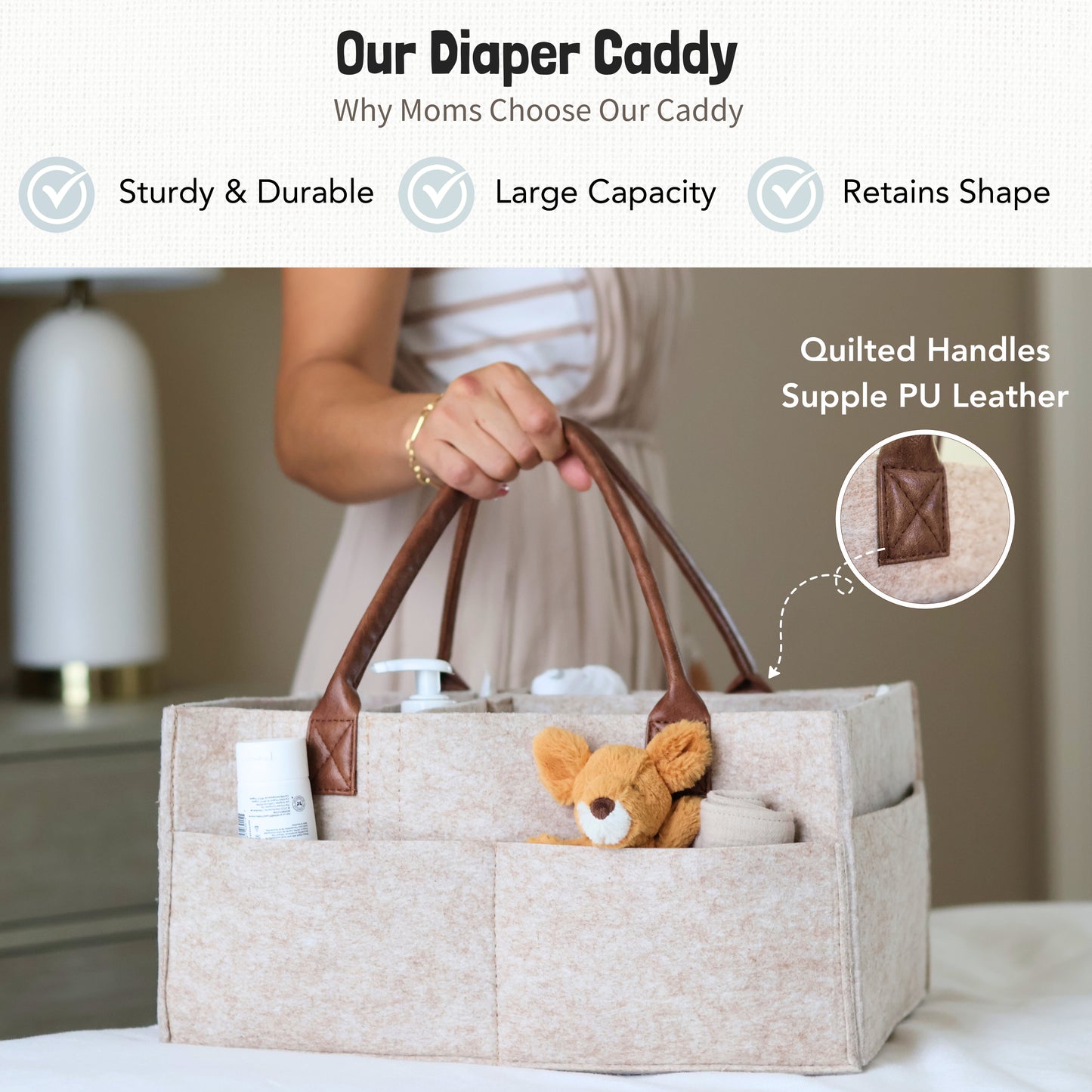 Felt Diaper Caddy Organizer