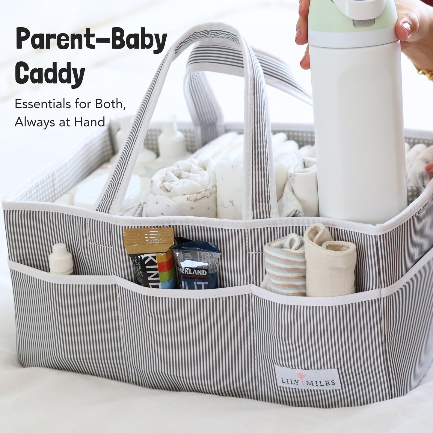 Baby Diaper Caddy Organizer - Gray