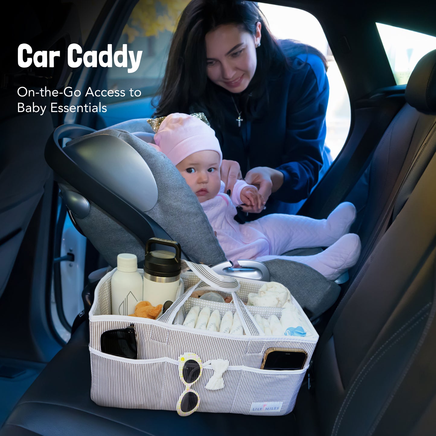 Baby Diaper Caddy Organizer - Gray