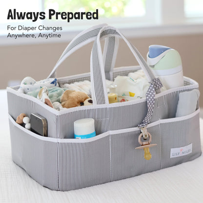 Baby Diaper Caddy Organizer - Gray