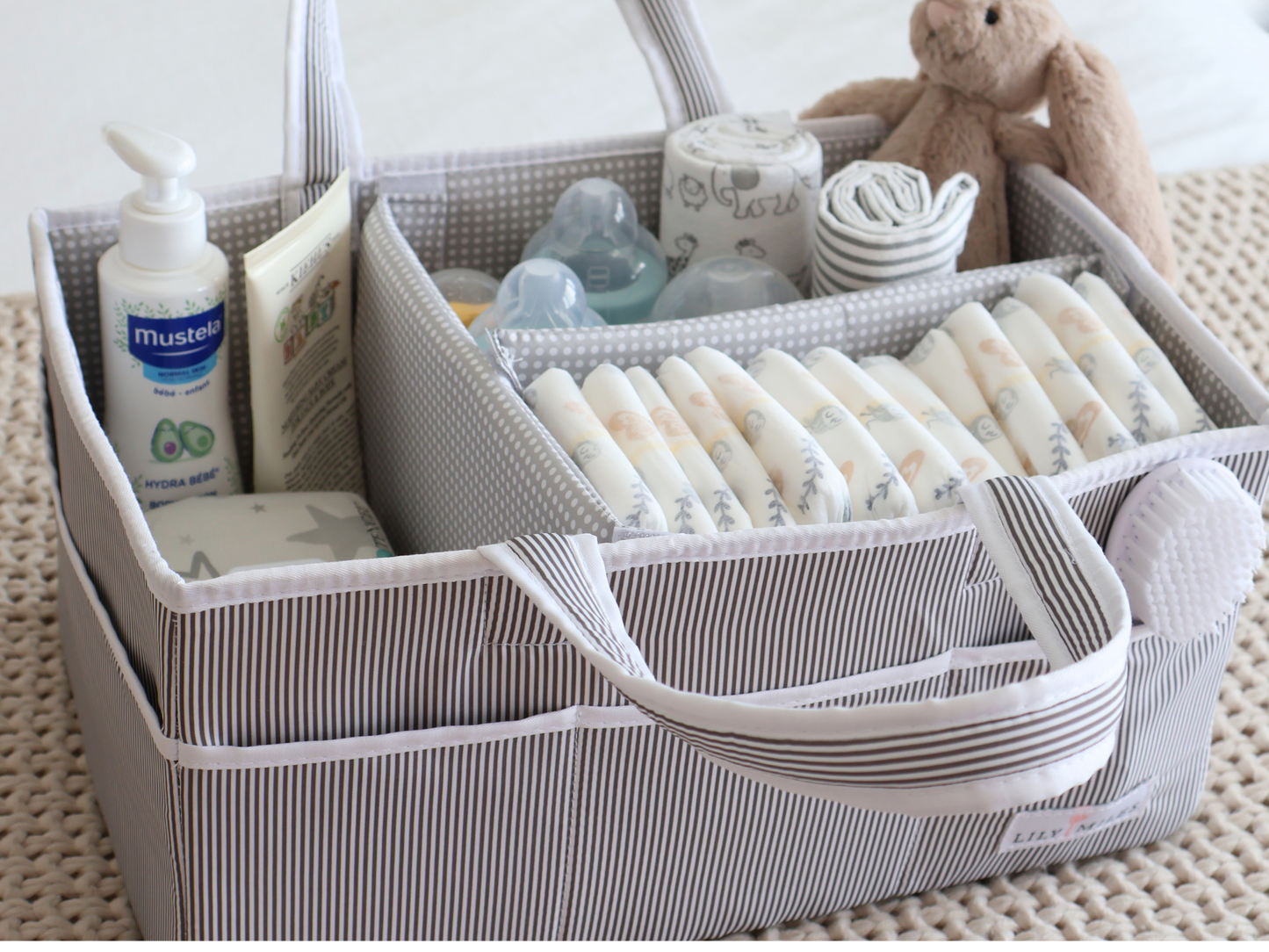 Baby Diaper Caddy Organizer - Gray