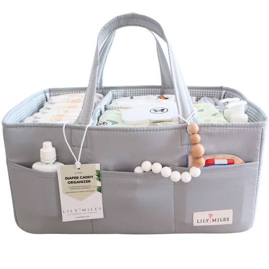 Baby Diaper Caddy Organizer - Heather Gray