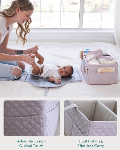 Quilted Diaper Caddy Organizers - Large