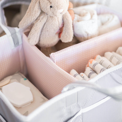 Blush Pink Baby Diaper Caddy