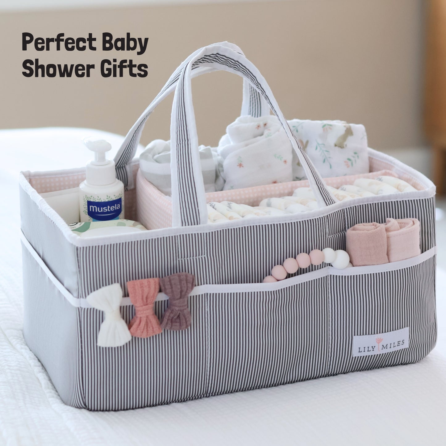 Blush Pink Baby Diaper Caddy