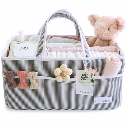 Blush Pink Baby Diaper Caddy
