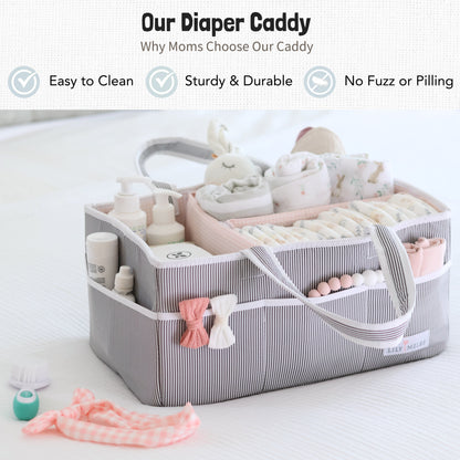 Blush Pink Baby Diaper Caddy