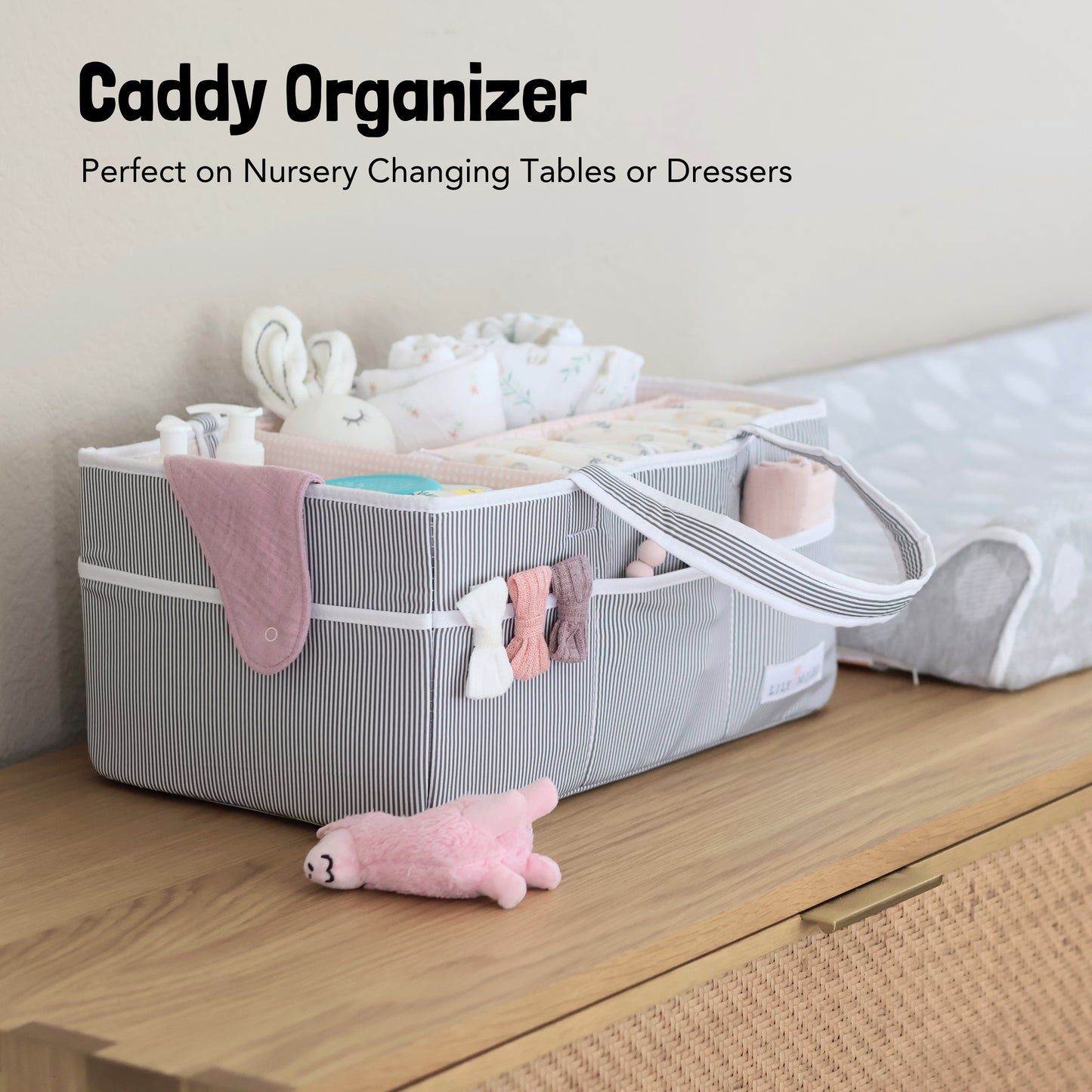 Blush Pink Baby Diaper Caddy