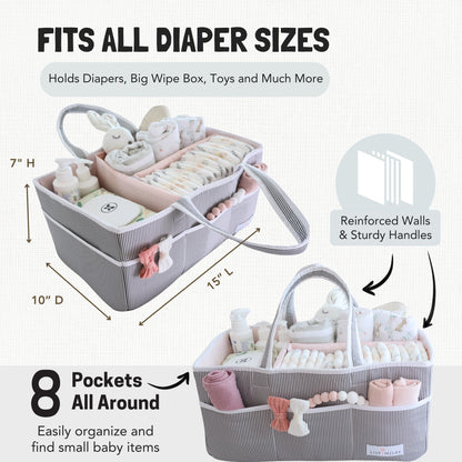 Blush Pink Baby Diaper Caddy