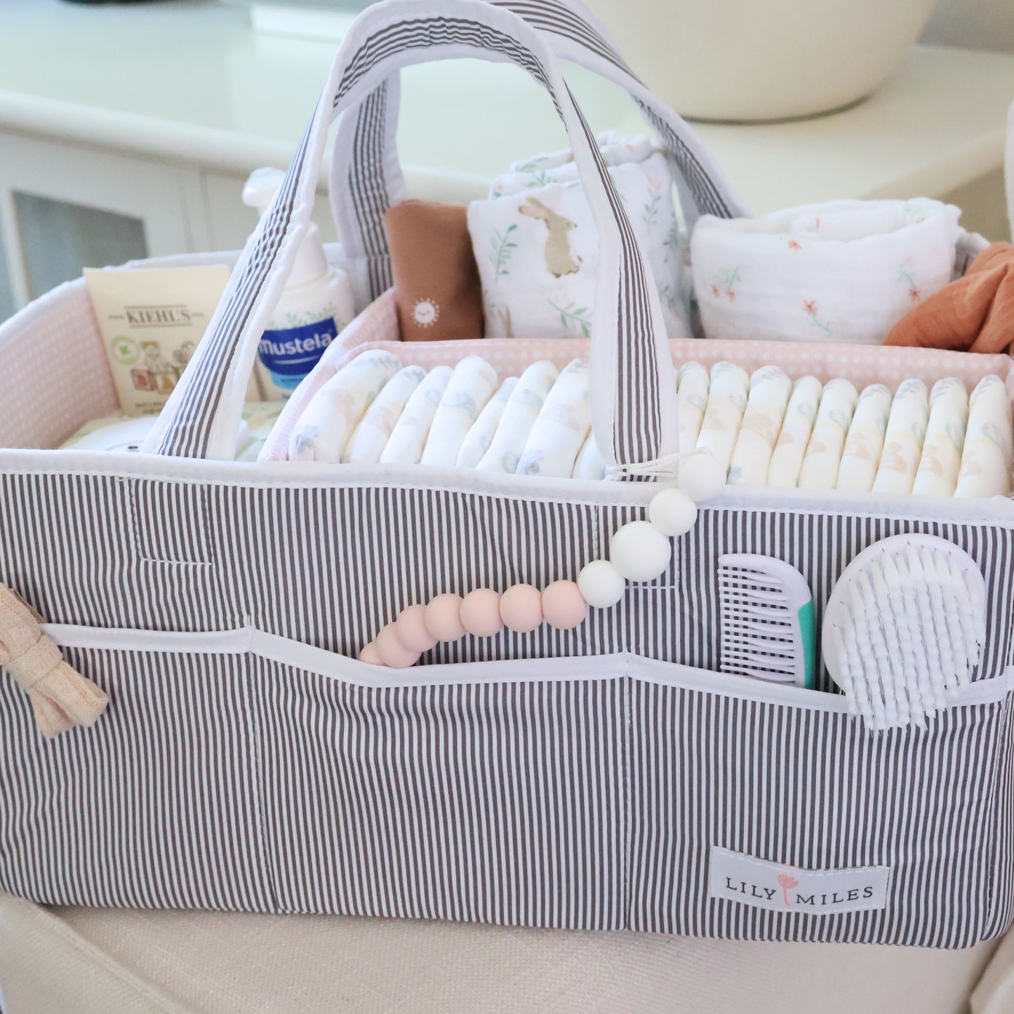 Blush Pink Baby Diaper Caddy