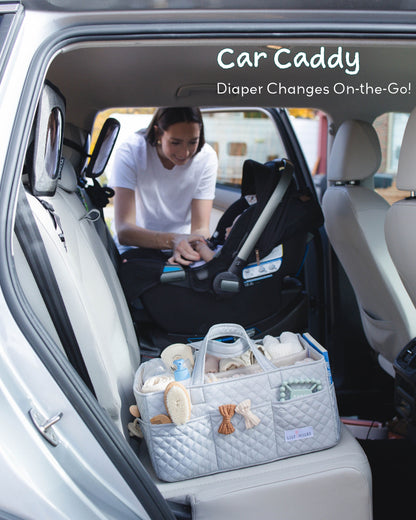 Quilted Diaper Caddy Organizers - Large