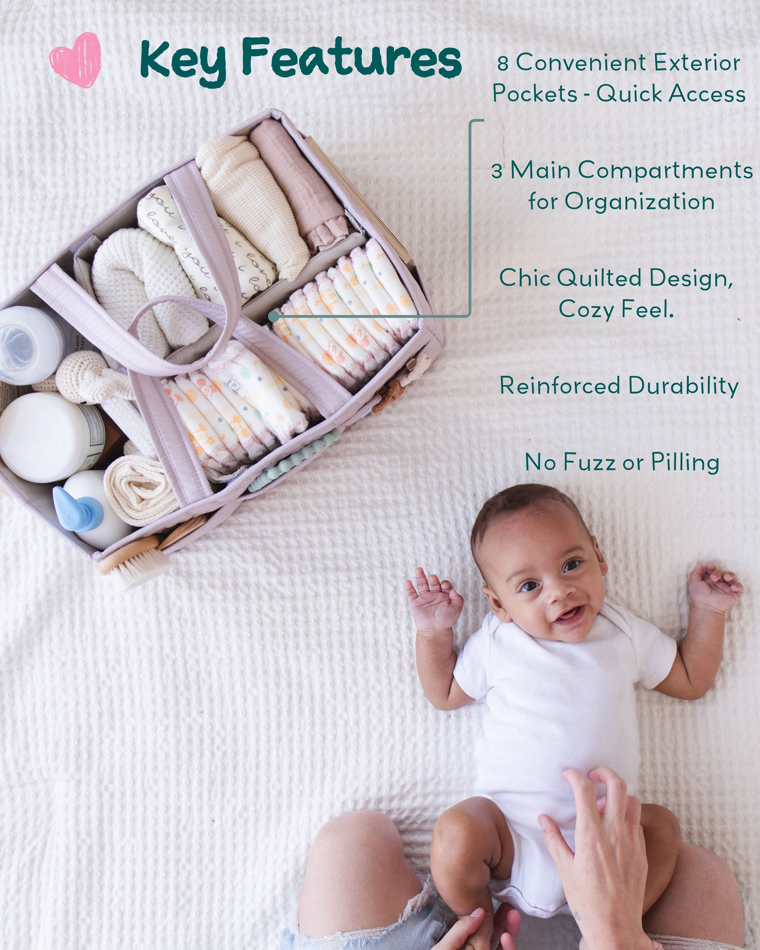 Quilted Diaper Caddy Organizers - Large – Lily Miles Store