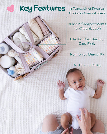 Quilted Diaper Caddy Organizers - Large