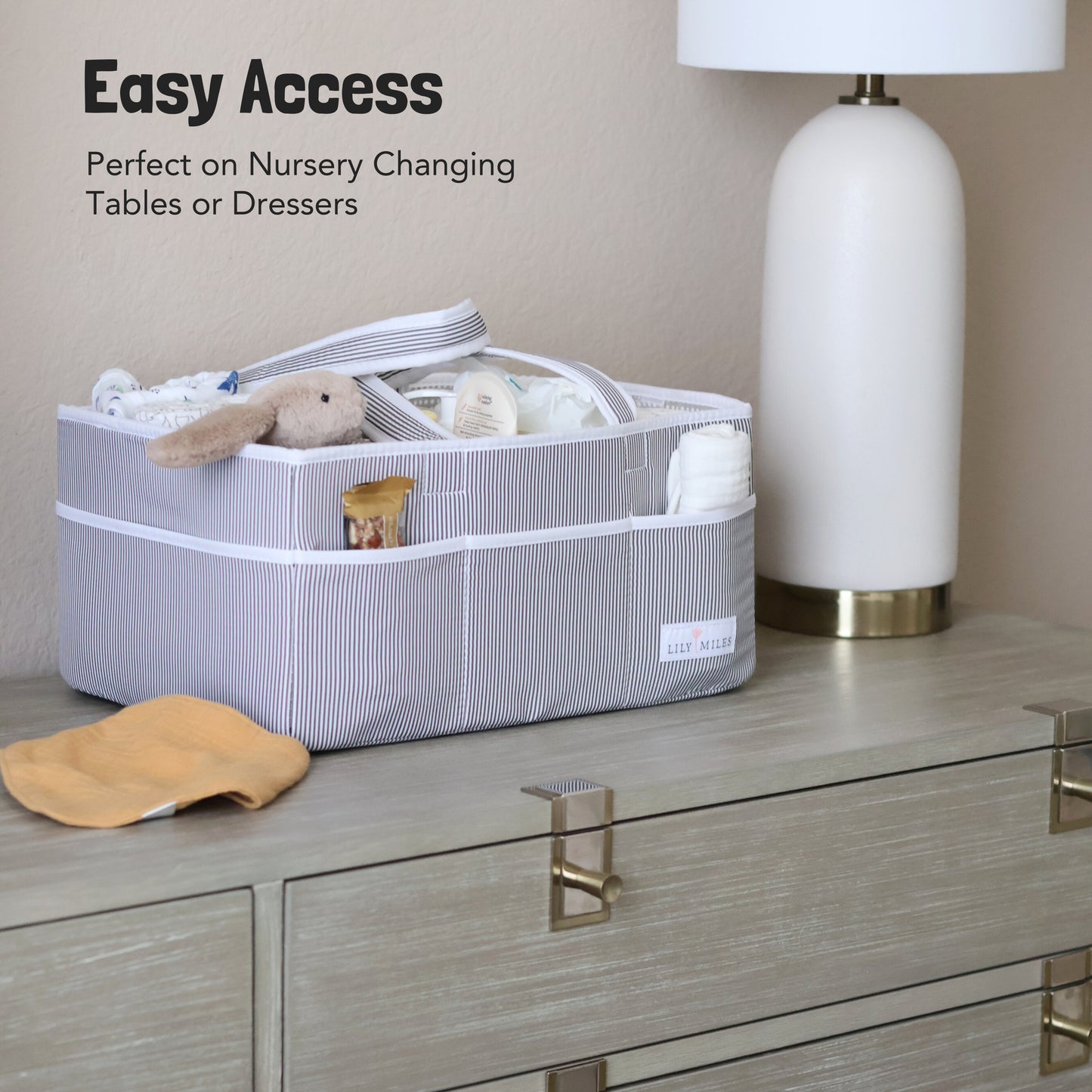 Baby Diaper Caddy Organizer - Gray