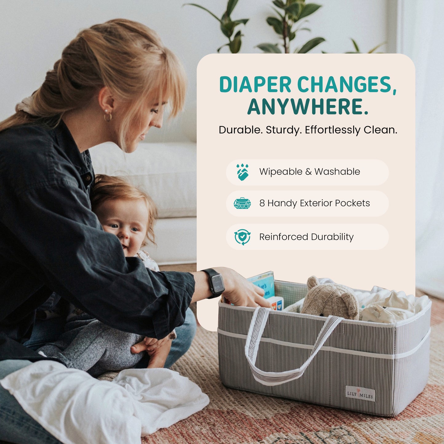 Mint Baby Diaper Caddy