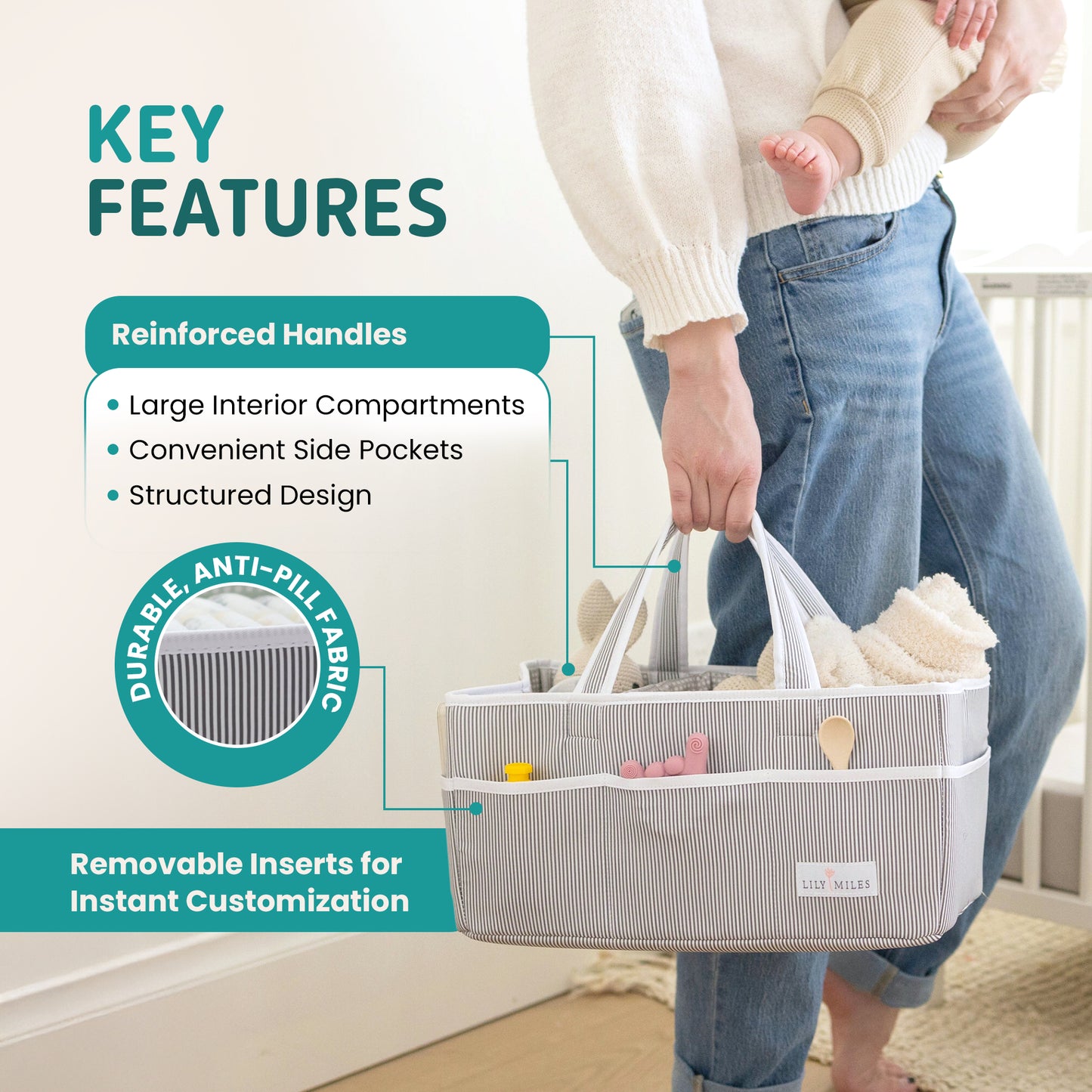 Mint Baby Diaper Caddy