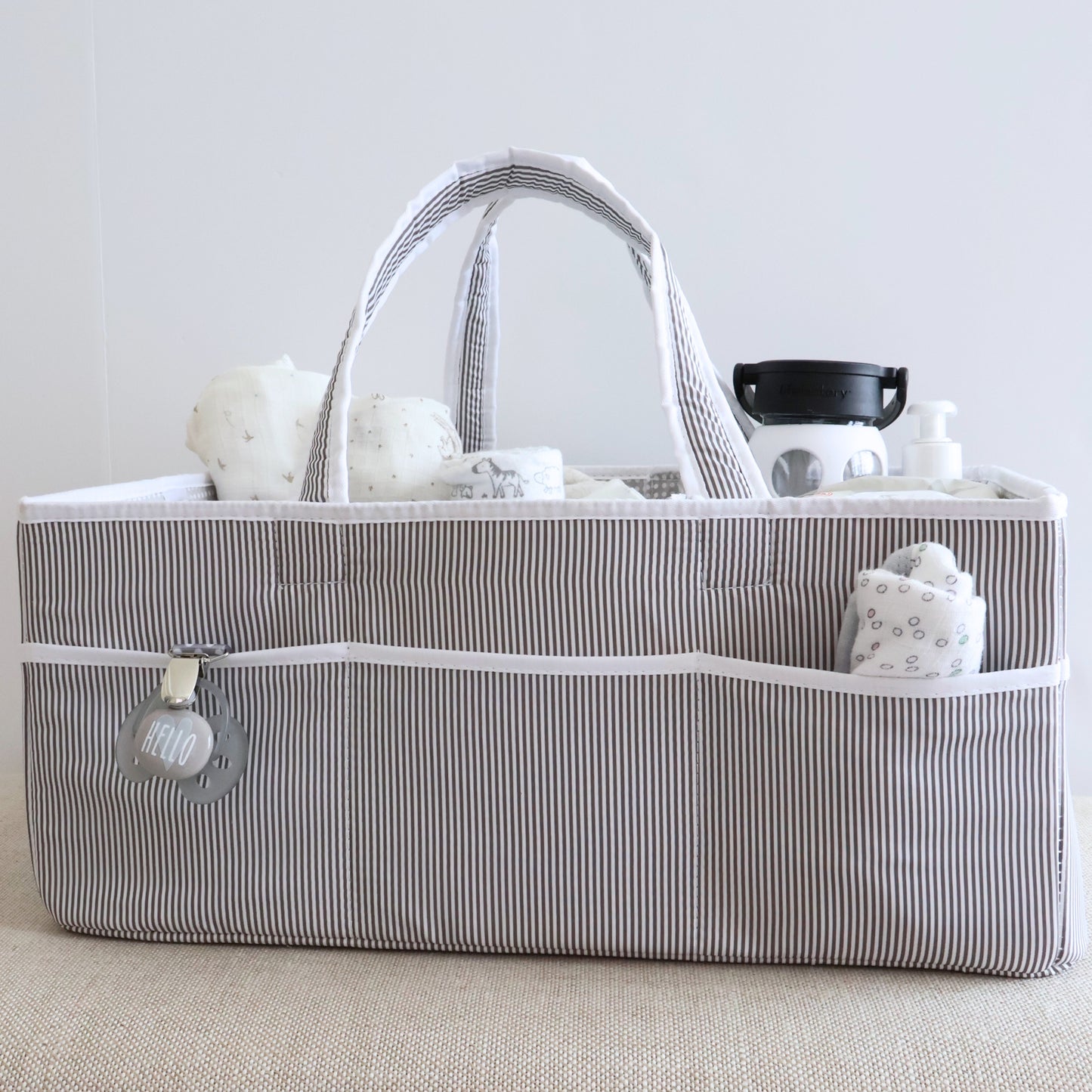 Extra Large Diaper Caddy - Gray/Gray