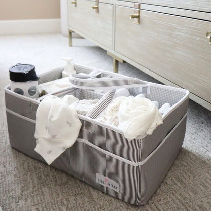 Extra Large Diaper Caddy - Gray/Gray