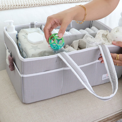 Extra Large Diaper Caddy - Gray/Mint