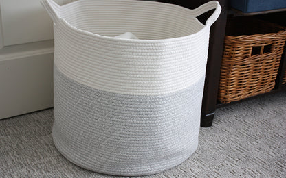 Woven Blanket Storage Basket - 18"x16"