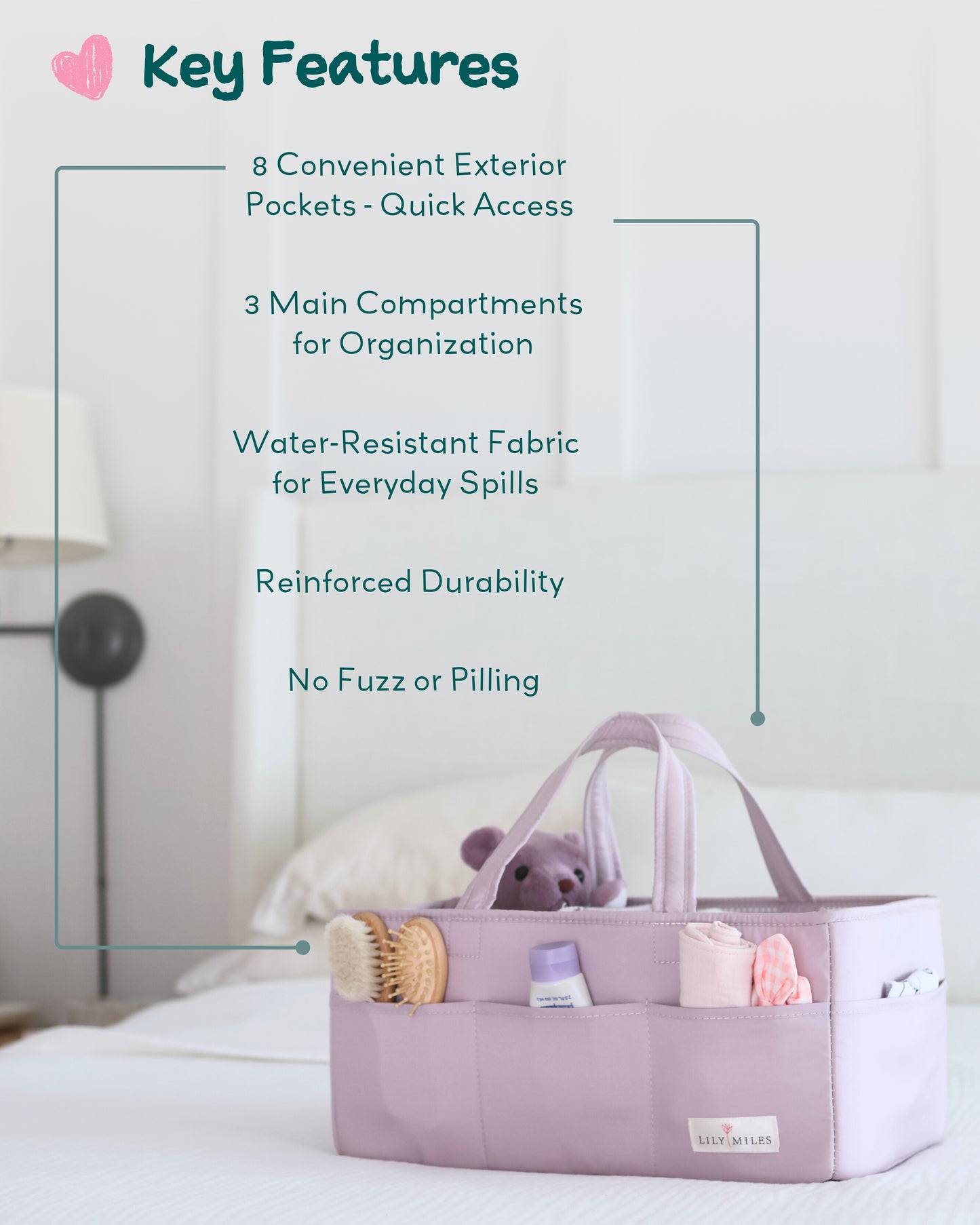 Baby Diaper Caddy Organizer - Rosy Lilac