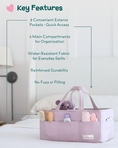 Baby Diaper Caddy Organizer - Rosy Lilac