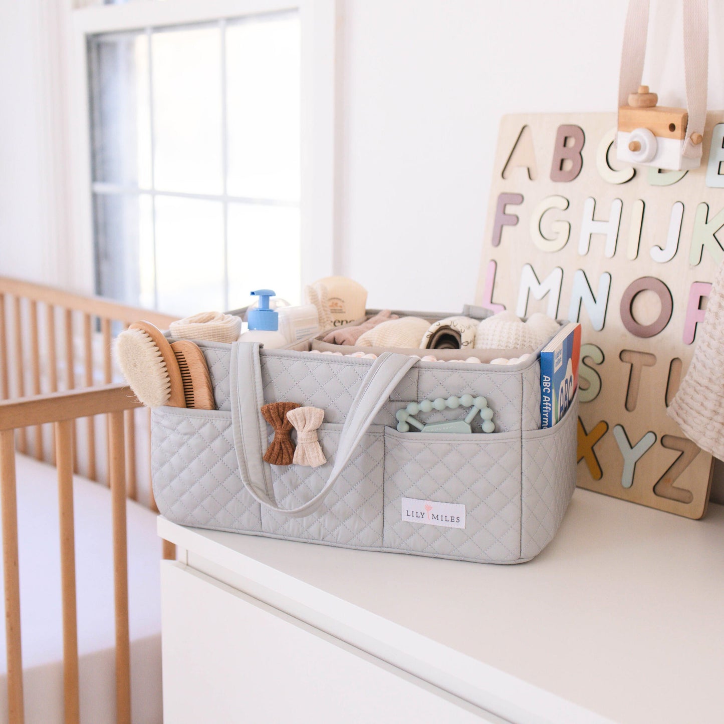 Quilted Diaper Caddy Organizers - Large