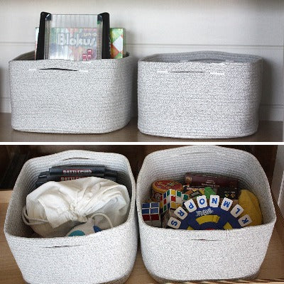 Woven Storage Basket Bins Set of 2