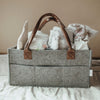 Baby Diaper Caddy - Felt & PU Leather