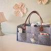 Baby Diaper Caddy - Felt & PU Leather
